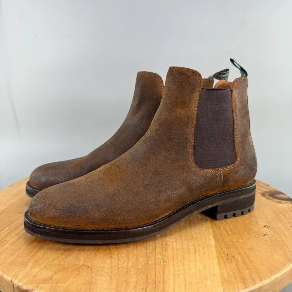 Polo Ralph Lauren Bryson Chelsea Boots‎ Mens Size 11 D Brown Suede Lug Sole EUC